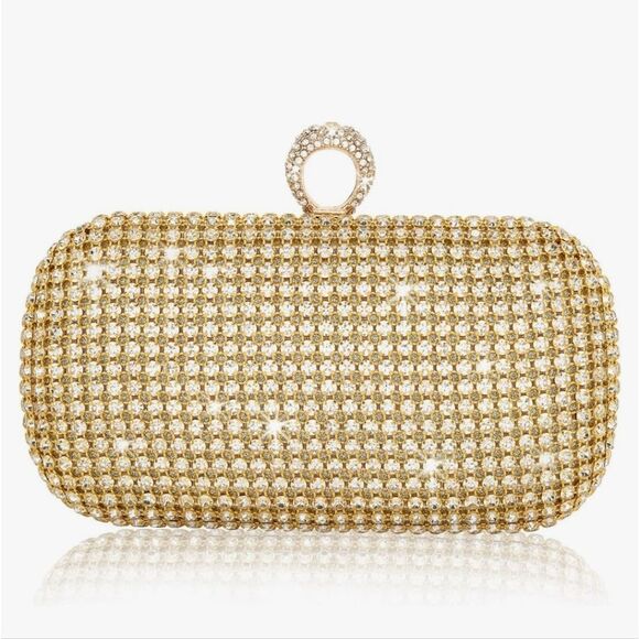 Women Rhinestone Clutch Handbag Evening Sparkly Wedding Purse Bag Glitter Bridal - Picture 14 of 16